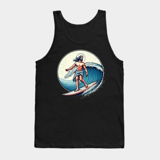 Funny Jesus Christ On Surfboard Tank Top